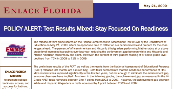 Policy Action Alert : Test Results Mixed: Stay Focused On Readiness