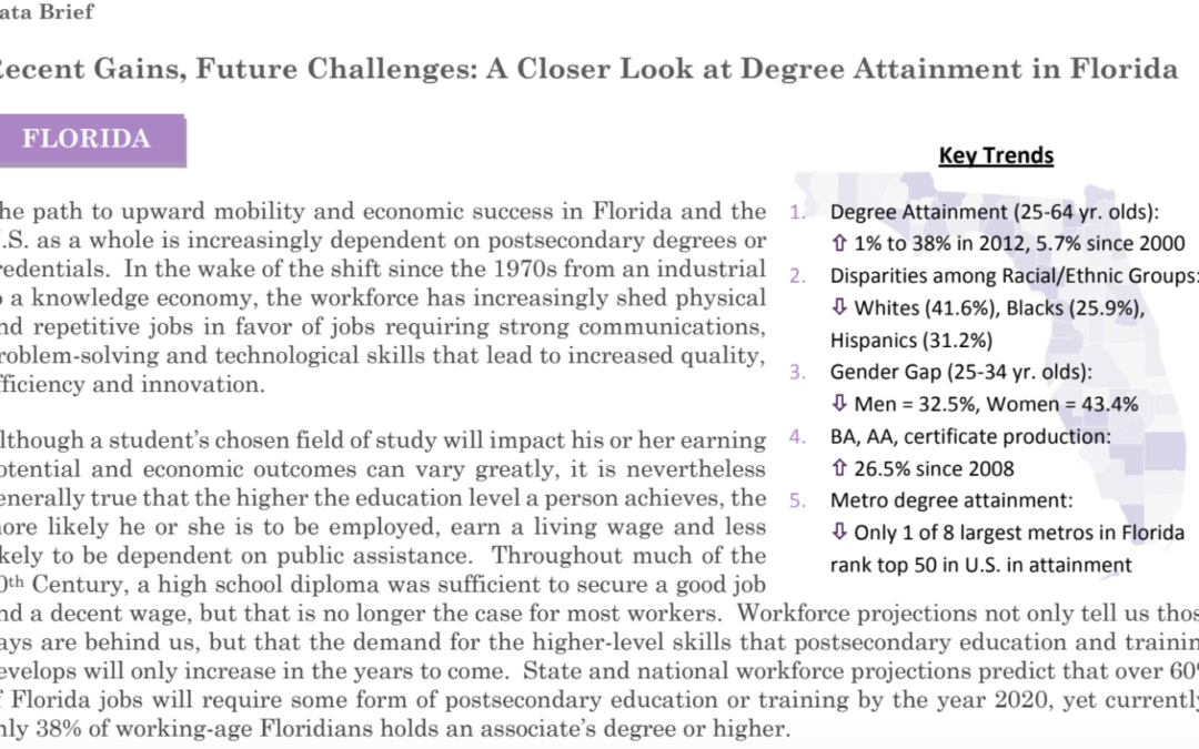 Recent Gains, Future Challenges: A Closer Look at Degree Attainment in Florida