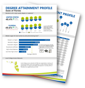 2020 Degree Attainment Profiles for Florida counties and LCANs