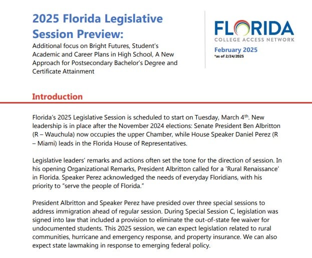 POLICY BRIEF — 2025 Florida Legislative Session Preview