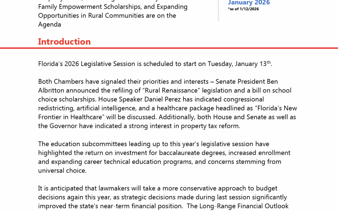 POLICY BRIEF — 2026 Florida Legislative Session Preview