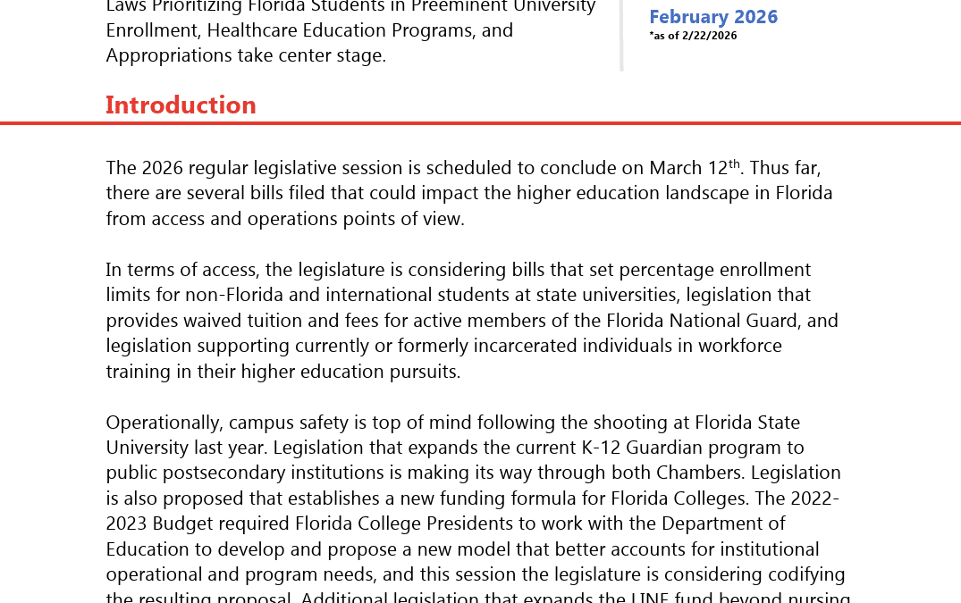 POLICY BRIEF — 2026 Florida Legislative Session Update